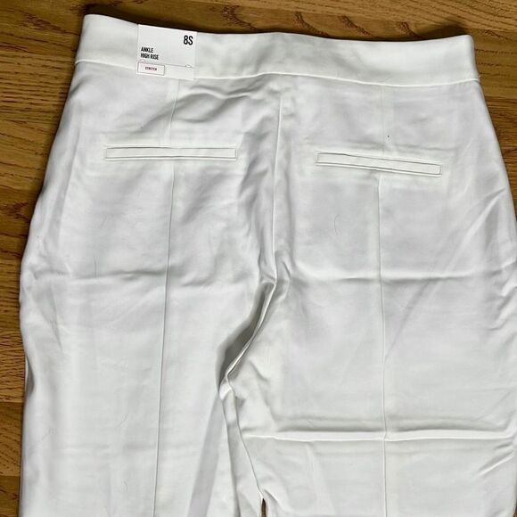 Express Stretchable Trousers Ankle High Rise Curvy White Women's Pants Size 8S N - Picture 13 of 16